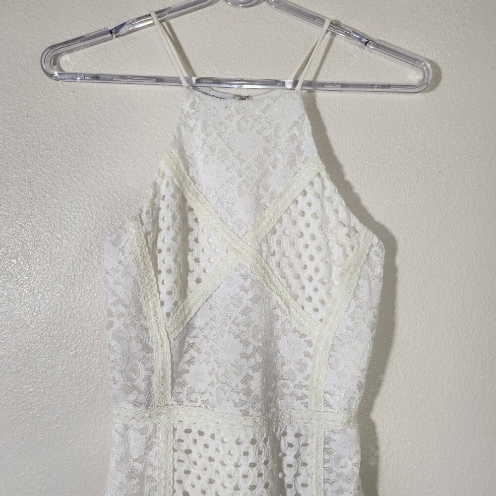 Bebe Ivory White Lace Shift Dress Size 4